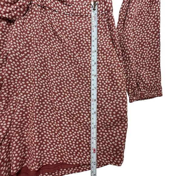 Abercrombie & Fitch Romper Floral Boho Split Back Maroon Sz S Festival Bloomcore - Picture 15 of 16